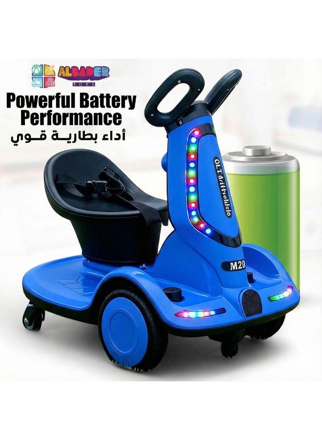 ALBADER Kids Scooter With 4 Wheels, Electric scooter For Kids With Comfortable Seat & Safety Belt, scooter For Children Remote Control, 360° Degree Rotating, Ride Toys With Lights & Music - Image 4